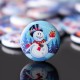 100 PCS Printed Round Pattern Wooden Button Mixed 2 Hole Natural Sewing Handmade Clothes Buttons