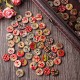 100 PCS Round Pattern Wooden Button Mixed 2 Hole Natural Sewing Children Handmade Clothes Buttons