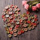 100 PCS Round Pattern Wooden Button Mixed 2 Hole Natural Sewing Children Handmade Clothes Buttons