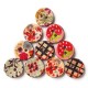 100 PCS Round Pattern Wooden Button Mixed 2 Hole Natural Sewing Children Handmade Clothes Buttons