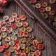 100 PCS Round Pattern Wooden Button Mixed 2 Hole Natural Sewing Children Handmade Clothes Buttons