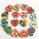 100pcs 3 Size Heart Shape Wooden Buttons DIY Handcraft Sewing Buttons Washable Colorfast Buttons