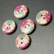 10pcs 18mm Round Wooden Flower Printed Button Craft Colorful DIY Sewing Crafts Clothes Decoration