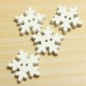 25 Christmas White Wooden Snowflake Buttons 2 Holes DIY Sewing Craft