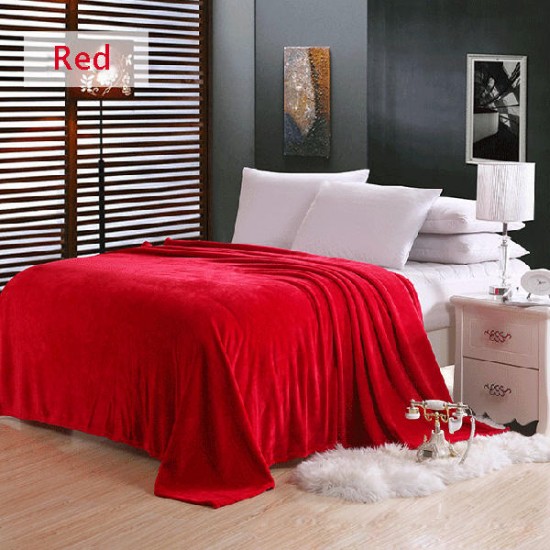 100x150cm Coral Fleece Blanket Sofa Bed Bedding Warm Soft Quilt