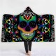130x150cm 3D Digital Printing The Skeleton Wearable Hooded Blanket Thickened Double Plush Blankets