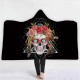 130x150cm Halloween Human Skeleton Hooded Blankets Wearable Soft Winter Bed Cover