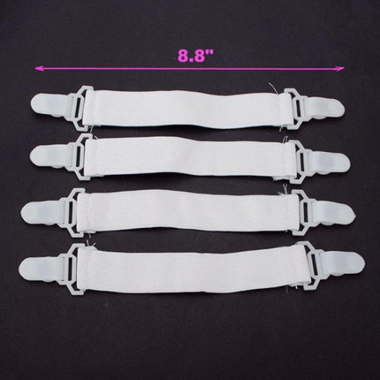 4x Bed Sheet Grippers Clip Holder Fasteners Set Elastic