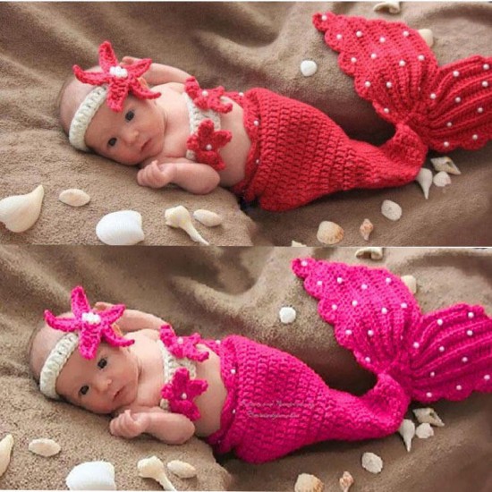 Baby Decor Spring Bedding Sofa Mermaid Blanket Wool Knitting Fish Style Little Tail Blankets