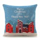 18'' Christmas Cotton Pillow Case Linen Cushion Cover Merry Christmas Home Decoration