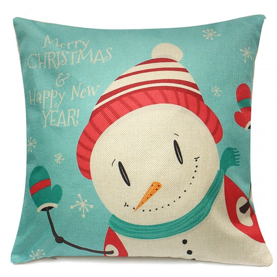 18"x18"Christmas LED Lights Linen Pillow Case Cushion Cover Sofa Case Home Decor