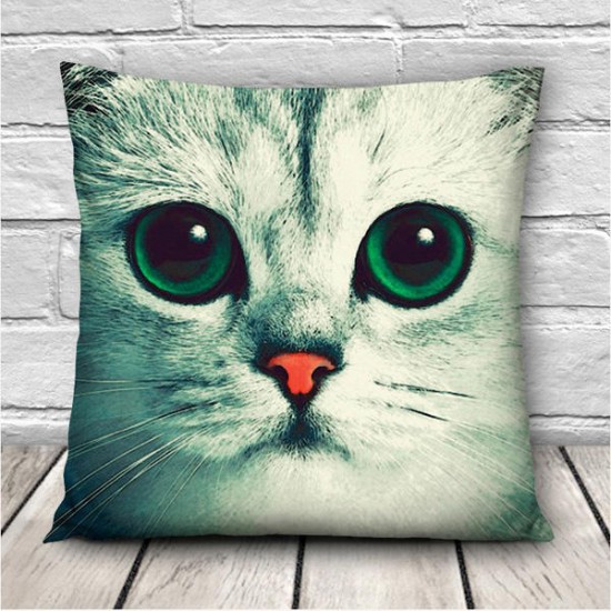 3D Cute Expressions Cats Throw Pillow Cases Sofa Office Car Cushion Cover Gift