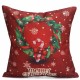 43X43cm Christmas Tree Snowmen Gift Fashion Cotton Linen Pillow Case Santa Claus Home Decor