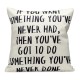 43x43cm English Letter Fashion Cotton Linen Pillow Case Home Sofa Seat Bed Car Cushion Decor