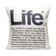 43x43cm English Letter Fashion Cotton Linen Pillow Case Home Sofa Seat Bed Car Cushion Decor