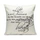 43x43cm English Letter Fashion Cotton Linen Pillow Case Home Sofa Seat Bed Car Cushion Decor