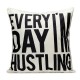 43x43cm English Letter Fashion Cotton Linen Pillow Case Home Sofa Seat Bed Car Cushion Decor