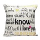 43x43cm English Letter Fashion Cotton Linen Pillow Case Home Sofa Seat Bed Car Cushion Decor