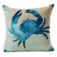 Honana 45x45cm Home Decoration Blue Sea Animal Printed 7 Optional Patterns Cotton Linen Pillowcases Sofa Cushion Cover