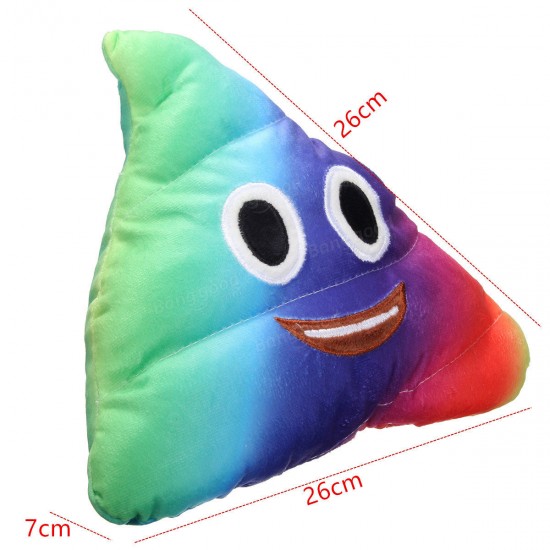 26x26cm Plush Funny Soft Toy Colorful Emoji Emoticon Poop Shape Pillow Home Office Car Cushion