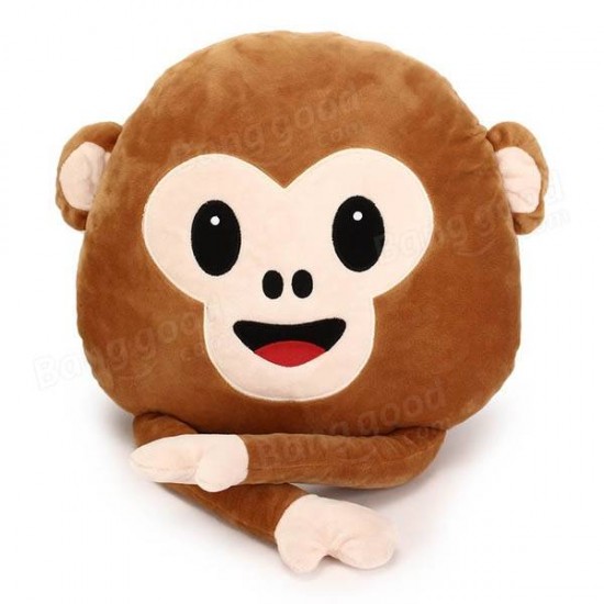 35cm Creative Emoji Monkey With Hands Throw Pillow Plush Stuffed Cushion Office Home Sofa Decor