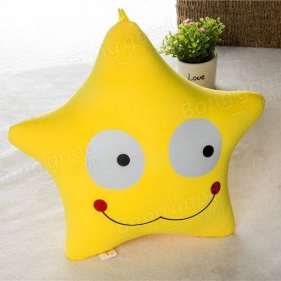 Cute Creative Yellow Expression Star Throw Pillow Comfortable Office Sofa Car Cushion