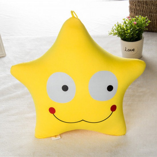 Cute Creative Yellow Expression Star Throw Pillow Comfortable Office Sofa Car Cushion