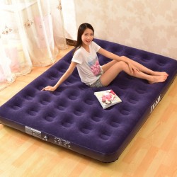 Deluxe Inflatable Bed Outdoor Soft Flocked Top For Comfort Airbed Twin Queen King Size Bed