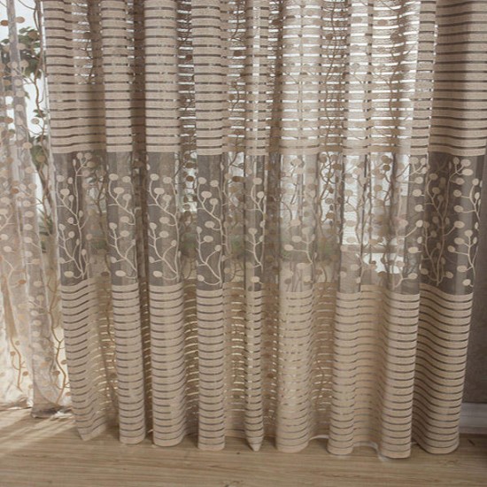 100x200cm Flax Yarn Window Screening Balcony Bedroom Breathable Window Curtain