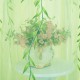 100x200cm Green Leaves Voile Window Screening Balcony Bedroom Window Curtain