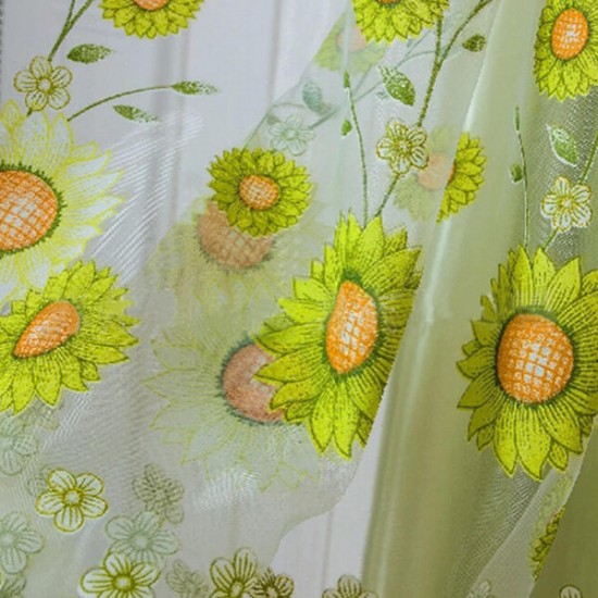 100x200cm Sunflower Tulle Voile Sheer Window Screen Bedroom Window Curtain