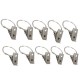 10pcs Silver Chrome Window Curtain Clips Rings Pole Rod Voile Drapery