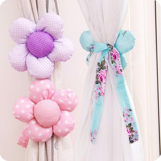 2pcs Flower Shape Living Room Window Curtain Tie Back Home Bedroom Decor