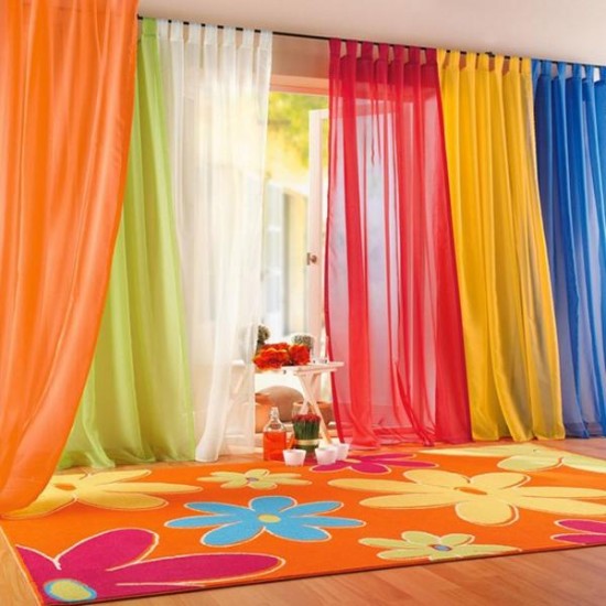 Honana WX-C3 1x2m Pure Colorful Tulle Curtain Panel Window Balcony Room Divider Sheer Curtain Home Decor