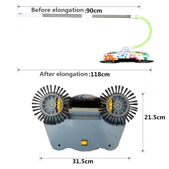 Automatic Hand Push Sweeper Spin Broom Household Floor Clean Tools Without Electric