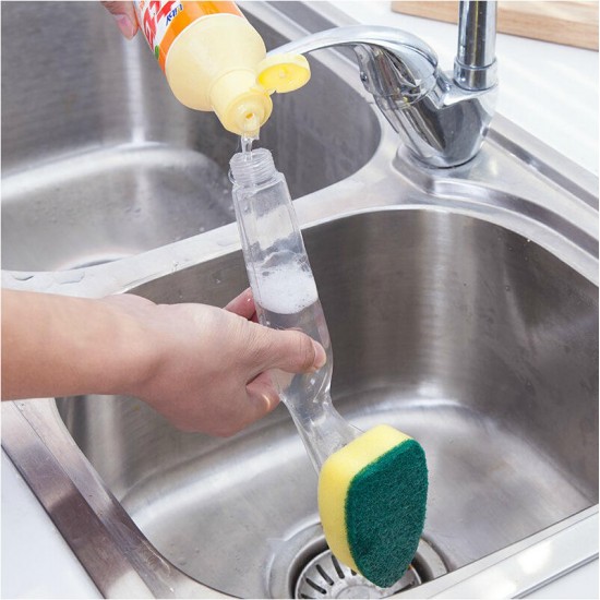 Portable Non-Stick Oil Multi-Function Liquid Washing Pot Brushes Long Handle Cleaning Brush Automatic Liquid Washing Dish Brush