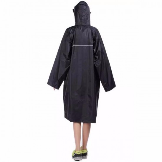 Adult Outdooors RainCoat Long Poncho Hood Thicker Reflective Types Design Work Travel Rainwear