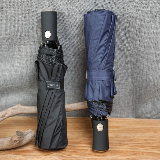 Automatic Folding Umbrella 10 Ribs Anti-UV Men Luxury Big Windproof Umbrellas Wind Resistant Rain Gear for Sunny and Rainy Days