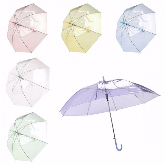 Colorful Transparent Automatic Rain Umbrella Dome Wedding Party Favor Waterproof Umbrella