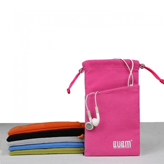 BUBM BM-DH006 Portable Drawstring Hard Carring Case Double Layers Travel Storage Bag