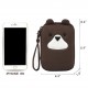 BUBM QXD-D Bear Shape Portable External Hard Drive Carrying Bag Cable Organizer for 2.5 Inch External Hard Drive USB Cable USB Flash Drive SD Cards