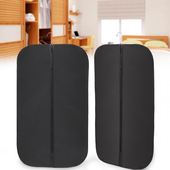 Black Suit Dress Coat Garment Storage Travel Carrier Bag Cover Hanger Protector Clothes Cover