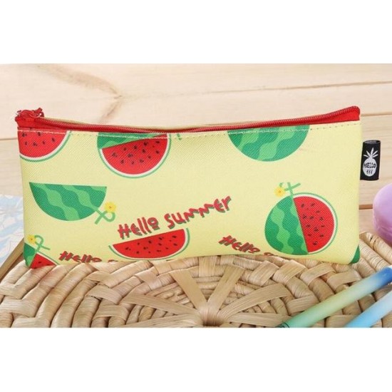 Creative fruit family PU pencils waterproof student pencil case storage bag stationery pencil bag