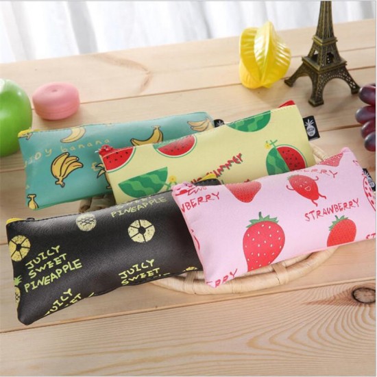 Creative fruit family PU pencils waterproof student pencil case storage bag stationery pencil bag