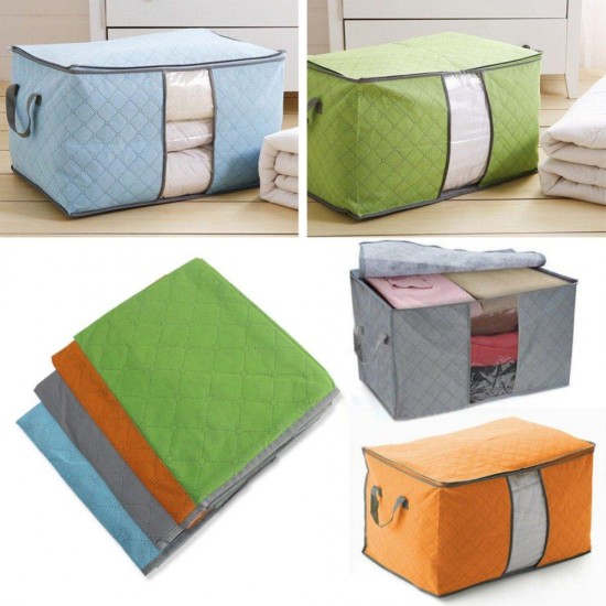 High Capacity Clothes Quilts Storage Bags Folding Organizer Bags Bamboo Portable Storage Container