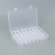 Adjustable 24 Grids Plastic Clear Case Box Holder Container Pills Jewelry Earring Nail Art Tips In Desk Small Storager