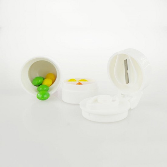 Honana HN-PB009 3 in 1 Portable Pill Case Cutter Crusher 4 Layers Travel Pill Medicine Box