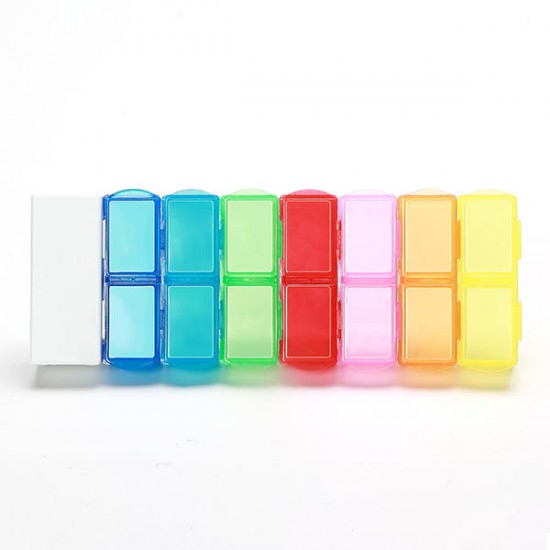 KCASA KC-JS0802 Portable 7 Days Pill Box Travel Medicine Organizer With Pill Splitter Cutter