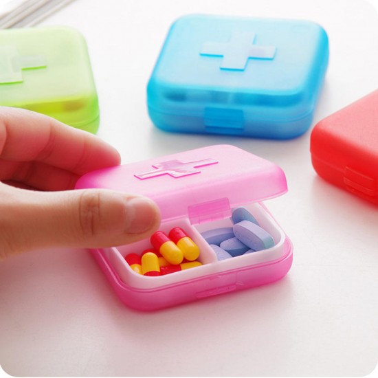 Quartet Mini Dug Kit Portable 4 Grids Small Medicine Box to Remind Drug Storage Boxes Pill Case