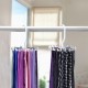 2pcs 360° Rotatable Tie Hanger Rack Adjustable Neck Ties Silk Scarf Storage Hook Organizer